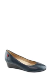 Marc Joseph New York Women's Prospect Wedge Leather Slip-on In Navy Napa Soft