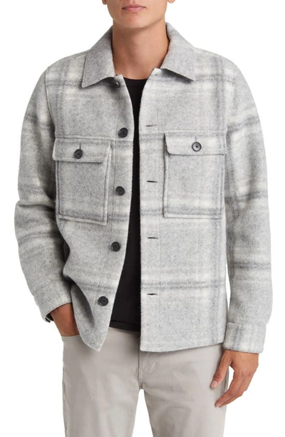 Nn07 Wilas 8267 Plaid Wool Blend Shirt Jacket In Grey