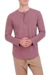 GOODLIFE SUN-FADED LONG SLEEVE SLUB SCALLOP HENLEY