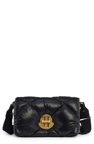 Moncler Puffer Crossbody Bag With Turn-lock In Black