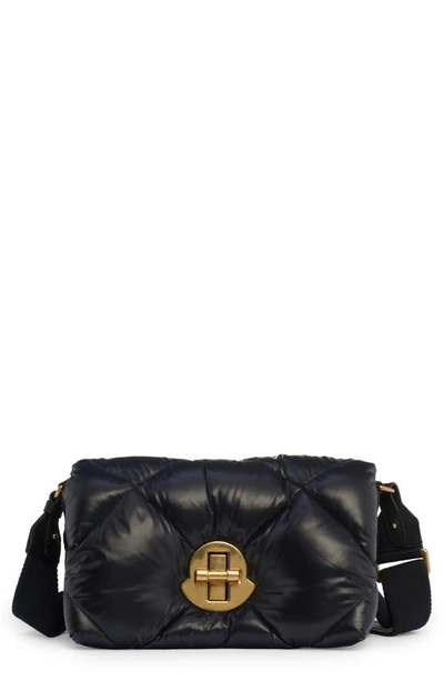 Moncler Puf Logo-engraved Crossbody Bag In Black