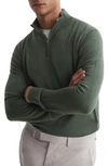 Reiss Mens Ivy Green Blackhall Half-zip Regular-fit Wool Jumper