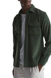 Reiss Mens Ivy Green Bonucci Twin-pocket Corduroy-cotton Overshirt