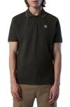 NORTH SAILS TIPPED LOGO EMBROIDERED COTTON PIQUÉ POLO