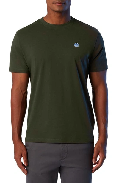 North Sails Logo Embroidered T-shirt In Green