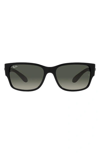 Ray Ban Ray-ban 58mm Gradient Polarized Rectangular Sunglasses In Black