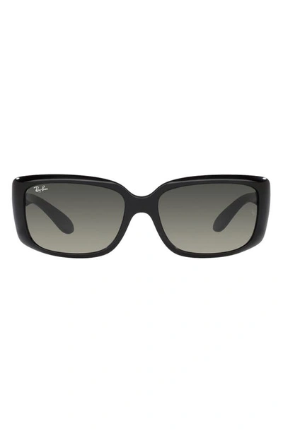 Ray Ban Logo Rectangle Nylon Sunglasses In Black