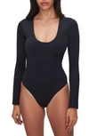 Good American Scuba Scoop Bodysuit In Black001