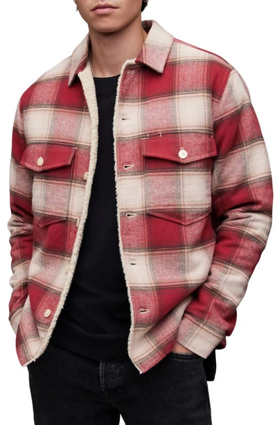 Allsaints Hawkins Jacket In Pyrope Red