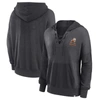 Fanatics Branded Heather Charcoal Cleveland Browns Heritage Snow Wash French Terry Lace-up Pullover In Heather Charcoal