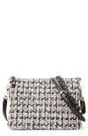 Mz Wallace Crosby Pippa Tweed Large Crossbody Bag In Boucle/silver