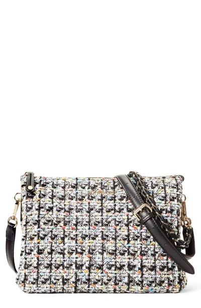 Mz Wallace Crosby Pippa Tweed Large Crossbody Bag In Boucle/silver