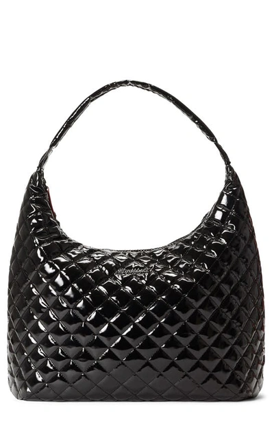 Mz Wallace Women's Metro Quilted Nylon Shoulder Bag In Black Lacquer