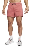 Nike Men's Dri-fit Stride Running Division 4" Brief-lined Running Shorts In Pink