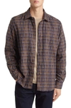 PEREGRINE FARLEY PLAID BRUSHED COTTON BUTTON-UP SHIRT