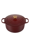 LE CREUSET SIGNATURE 7 1/4-QUART ROUND ENAMEL CAST IRON DUTCH OVEN