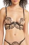 Bluebella Marisa Longline Bra In Black/sheer