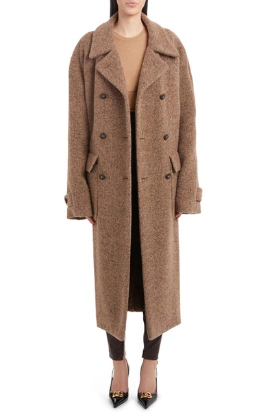 Dolce & Gabbana Notched-lapels Button-down Coat In Brown