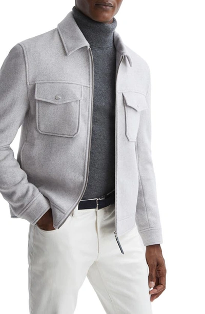 Reiss Peridoe - Soft Grey Wool Zip Through Jacket, M