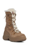 Moncler Resile Suede Faux Fur Trek Boots In Beige