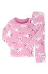 MUNKI MUNKI KIDS' HOLIDAY KITTENS & CANDY CANES FITTED TWO-PIECE PAJAMAS