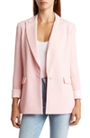 Alice And Olivia Justine Oversize Cuff Sleeve Pinstripe Detail Blazer In Petal