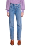 Maje Pagody 90s Low Rise Straight Leg Jeans In Blue
