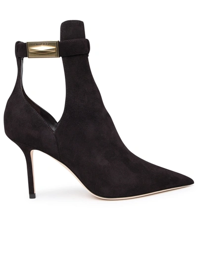 JIMMY CHOO JIMMY CHOO NELL COFFEE SUEDE ANKLE BOOTS WOMAN