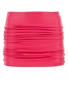 ATTICO THE ATTICO WOMAN FUCHSIA STRETCH NYLON MINI SKIRT