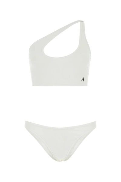 Attico The  Asymmetric Bikini Set In White