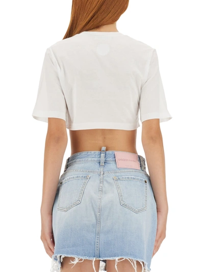 Dsquared2 Cropped Fit T-shirt In White