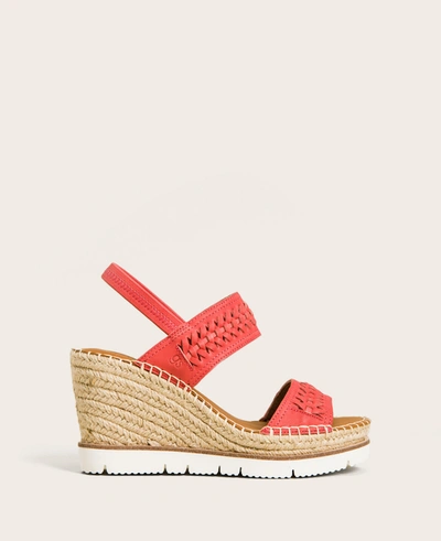 Gentle Souls By Kenneth Cole Elyssa Two-band Braid Leather Espadrille In Coral