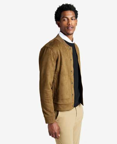 Kenneth Cole Men's Snap-front Transitional Style Bomber Jacket In Khaki