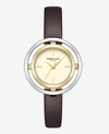 KENNETH COLE AUTOMATIC TWO-TONE TRANSPARENCY WATER RESISTANT LEATHER STRAP WATCH