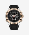 REACTION KENNETH COLE ANALOG + DIGITAL WATER RESISTANT TEXTURED SILICONE STRAP WATCH