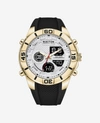 REACTION KENNETH COLE ANALOG + DIGITAL WATER RESISTANT TEXTURED SILICONE STRAP WATCH