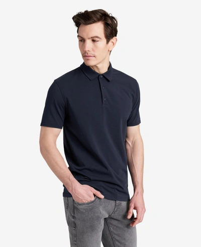 Kenneth Cole Essential Stretch Knit Polo In Navy