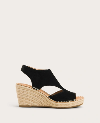 Gentle Souls Cody Suede Esparille Wedge In Black