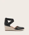 Gentle Souls Orya Leather Espadrille Wedge In Black