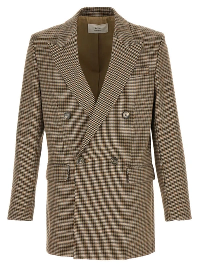 Ami Alexandre Mattiussi Double Breasted Jacket In Beige