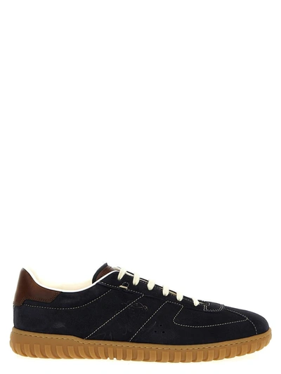 Berluti Scritto Venezia Leather-trimmed Suede Sneakers In Blue