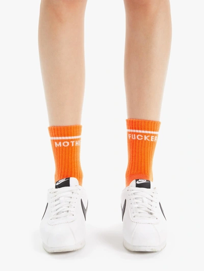 Mother Baby Steps Mf Orange Socks In White