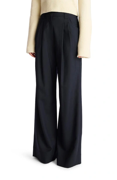 A.l.c Tommy Pleated Wide-leg Pants In Navy