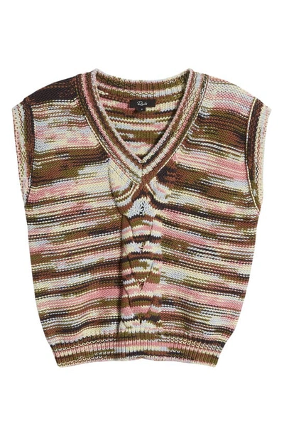 Rails Brixton Forest Space Dye Sweater Vest In Brown