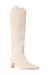 Staud Western Wally Suede Knee Boots In Mahogany