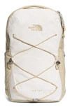 The North Face Jester Water Repellent Backpack In Gravel/ Gardenia White