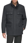 Andrew Marc Dunbar Melton Jacket In Charcoal