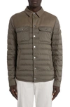 Moncler Fauscoum Padded Shirt Jacket In Taupe