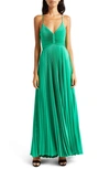 A.l.c Aries Pleated Open Back Dress In Green