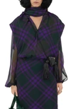 BURBERRY BIAS CHECK SILK CHIFFON TOP